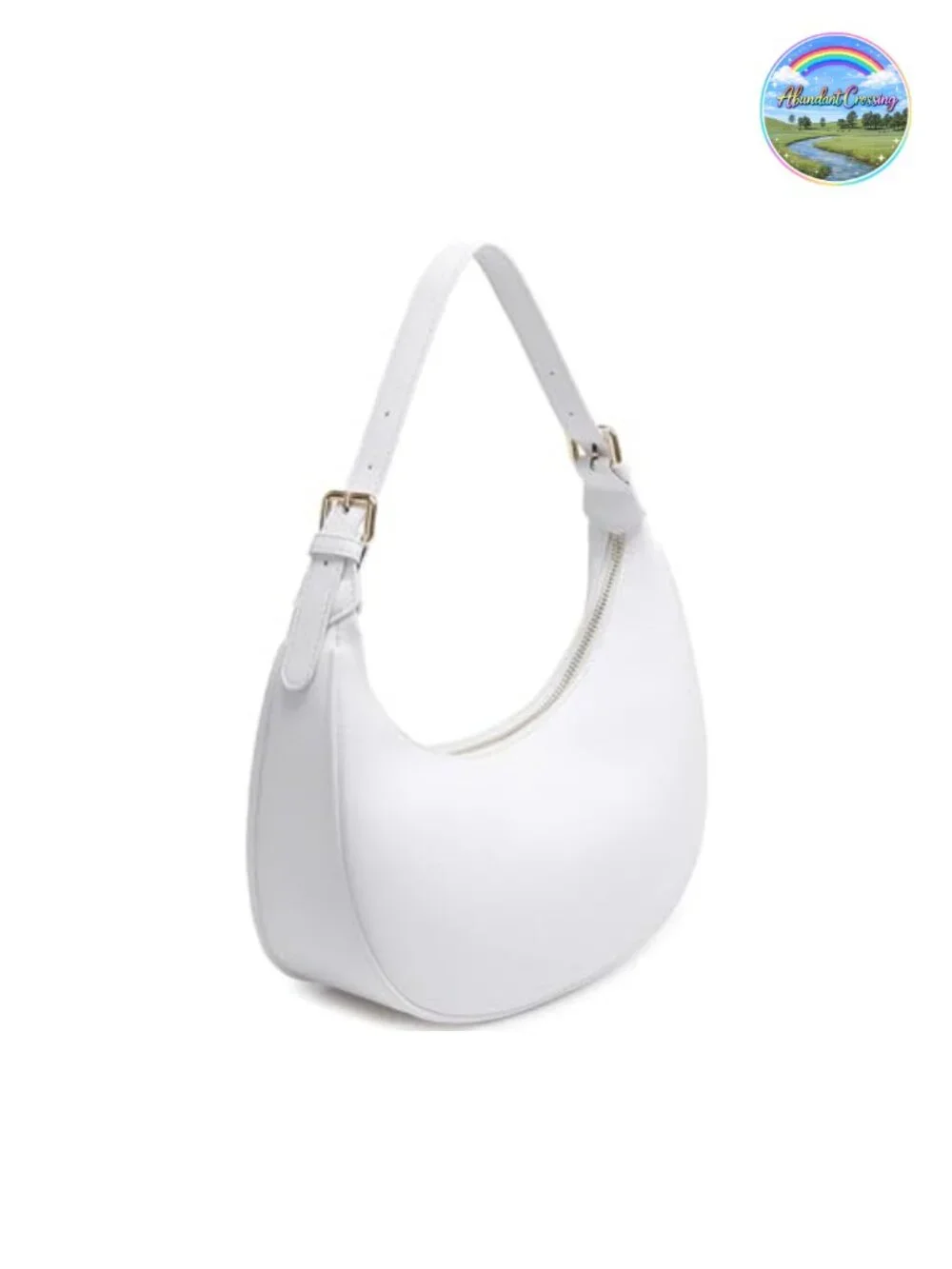 Faux Leather Crescent Hobo Bag Crossbody Shoulder Purse